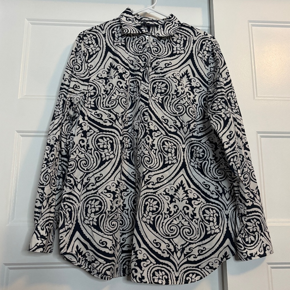 🚨 Clearance 🚨 Lands' End Italian Cotten Half Button Up Shirt Size 18